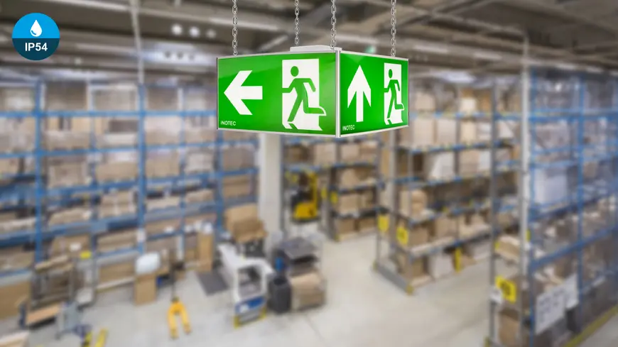 Vierkante vluchtroutearmaturen - Pictogram kubussen