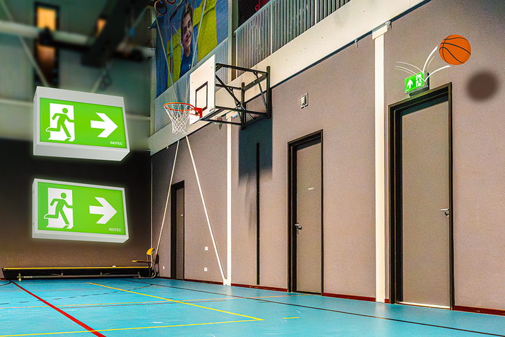 SNP 8030 Bal- en slagvaste LED-vluchtrouteaanduiding armatuur 